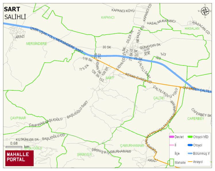 SART Mahallesi Haritası | Detaylı Köy ve Mahalle Görünümü