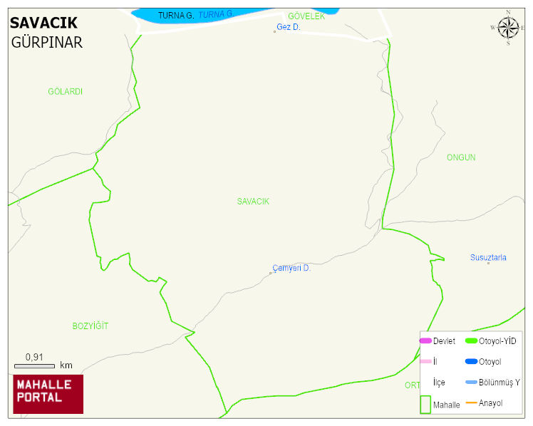 SAVACIK Mahallesi Haritası | Mahalle ve Köy Sınırı