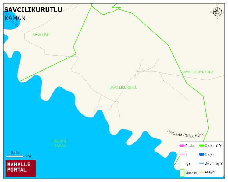 SAVCILIKURUTLU Köyü Haritası | Mahalle ve Köy Sınırı