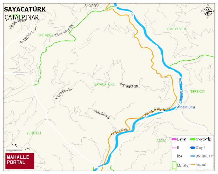 SAYACATÜRK Mahallesi Haritası | Sayısal Bölge Görünümü