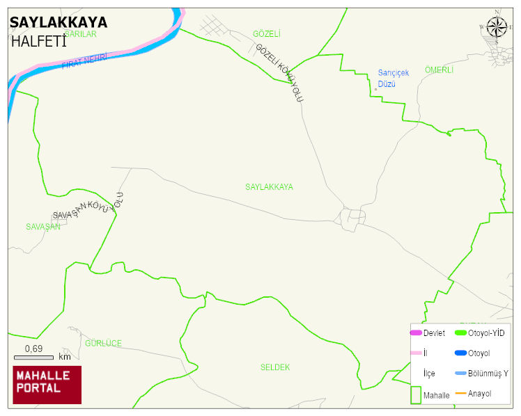 SAYLAKKAYA Mahallesi Haritası | Detaylı Köy ve Mahalle Görünümü