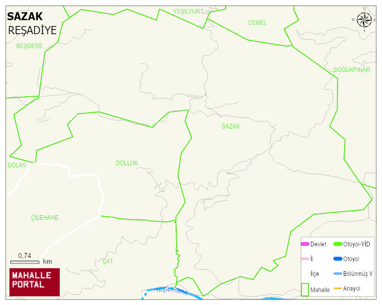 SAZAK Köyü Haritası | Coğrafi Yapı ve Detaylı Haritası