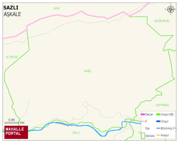 SAZLI Mahallesi Haritası | Sayısal Bölge Görünümü