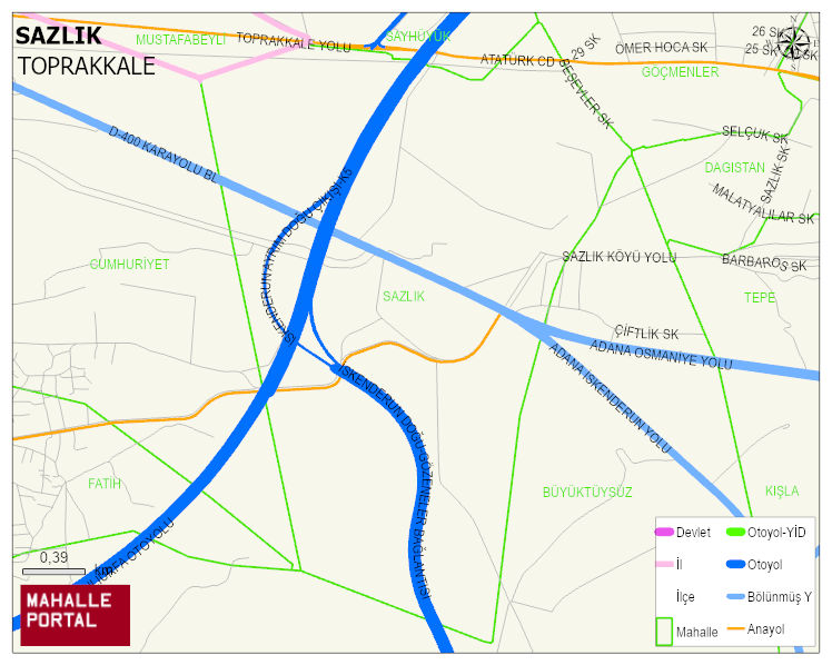 SAZLIK Mahallesi Haritası | İnteraktif Köy ve Mahalle Sınırları