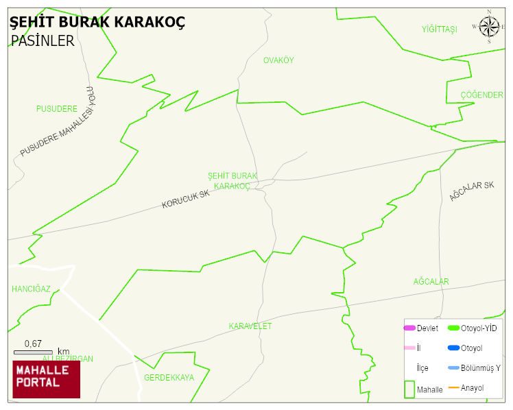 ŞEHİT BURAK KARAKOÇ Mahallesi Haritası | Dağlar, Ovalar ve Akarsu Bilgileri