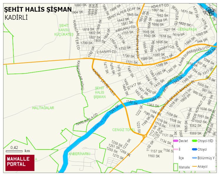 ŞEHİT HALİS ŞİŞMAN Mahallesi Haritası | Dağlar, Ovalar ve Akarsu Bilgileri