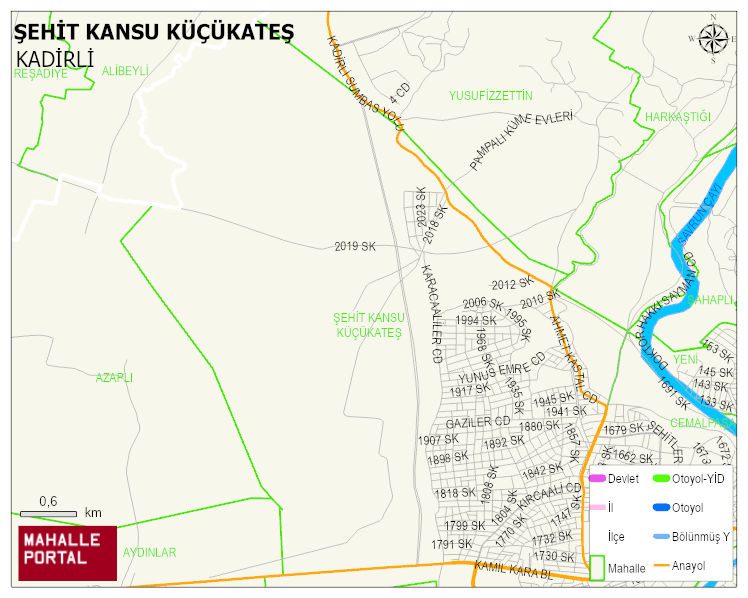 ŞEHİT KANSU KÜÇÜKATEŞ Mahallesi Haritası | İnteraktif Köy ve Mahalle Sınırları