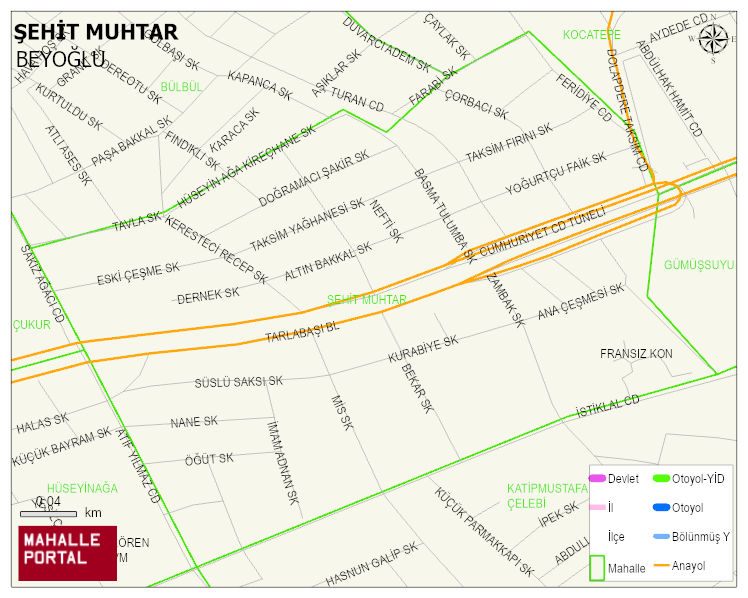 ŞEHİT MUHTAR Mahallesi Haritası | Sayısal Bölge Görünümü