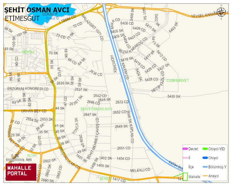 ŞEHİT OSMAN AVCI Mahallesi Haritası | Coğrafi Yapı ve Detaylı Haritası