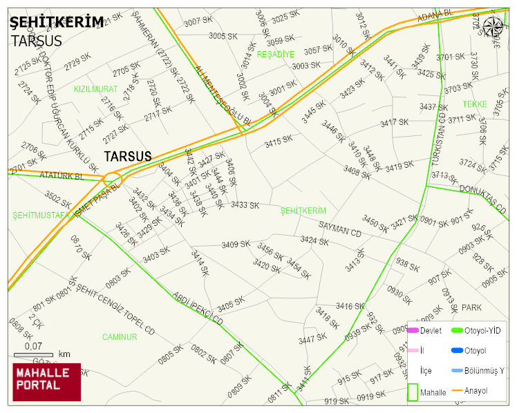 ŞEHİTKERİM Mahallesi Haritası | Mahalle Sokak Haritası