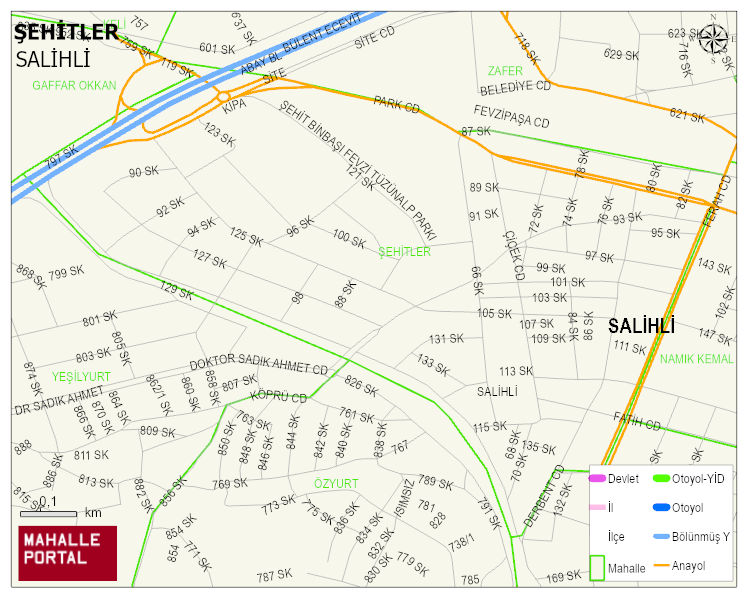 ŞEHİTLER Mahallesi Haritası | İnteraktif Köy ve Mahalle Sınırları
