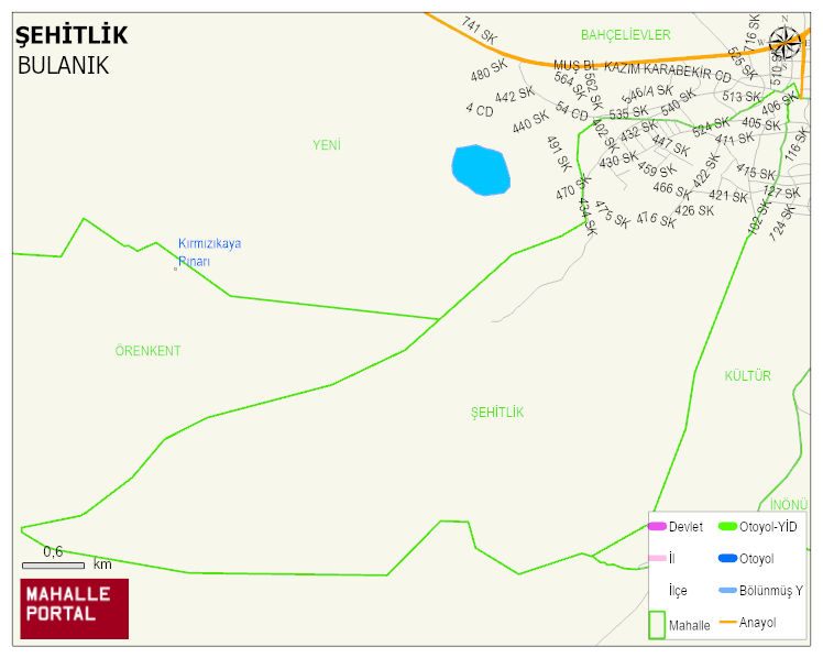 ŞEHİTLİK Mahallesi Haritası | Yükselti ve Doğa Özellikleri