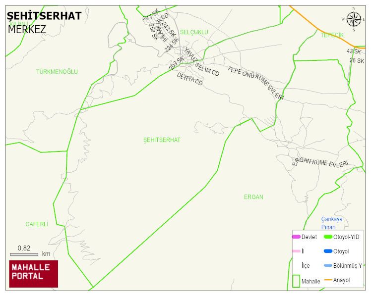 ŞEHİTSERHAT Mahallesi Haritası | İnteraktif Köy ve Mahalle Sınırları