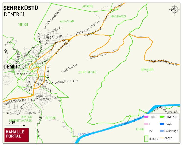 ŞEHREKÜSTÜ Mahallesi Haritası | İnteraktif Köy ve Mahalle Sınırları
