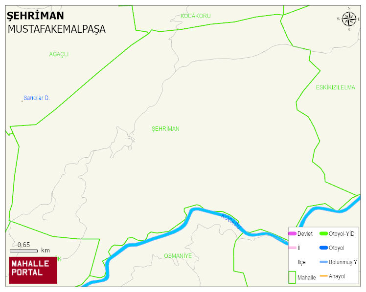 ŞEHRİMAN Mahallesi Haritası | Dağlar, Ovalar ve Akarsu Bilgileri