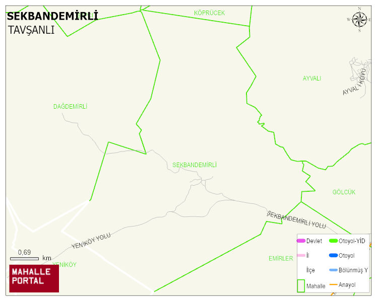 SEKBANDEMİRLİ Köyü Haritası | Dağlar, Ovalar ve Akarsu Bilgileri