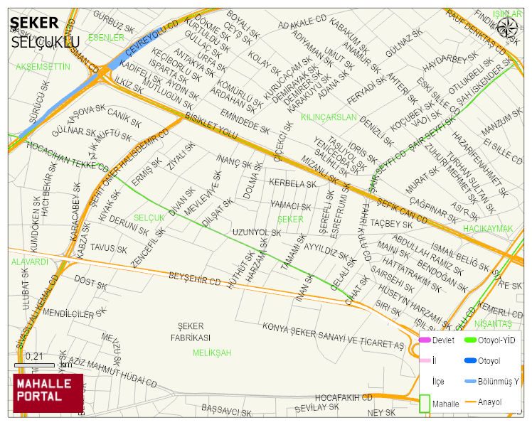 ŞEKER Mahallesi Haritası | İnteraktif Köy ve Mahalle Sınırları