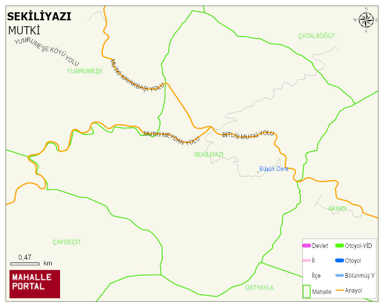 SEKİLİYAZI Köyü Haritası | İnteraktif Köy ve Mahalle Sınırları