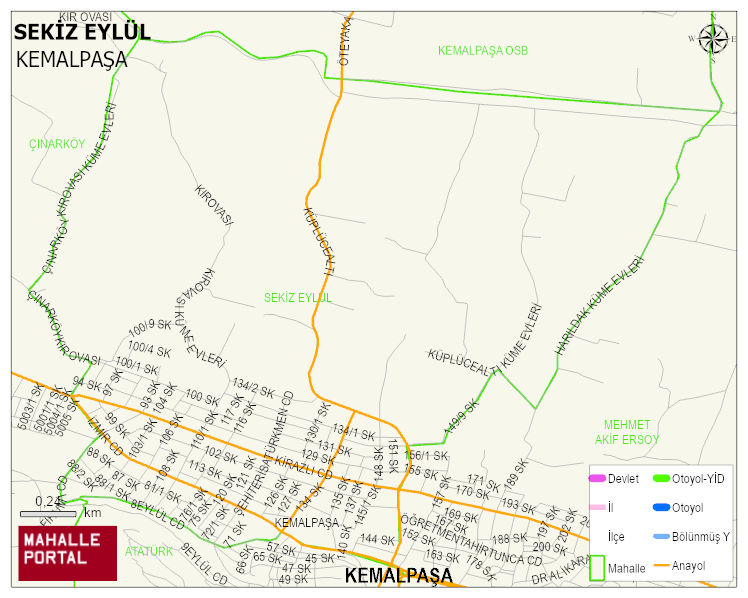 SEKİZ EYLÜL Mahallesi Haritası | Detaylı Köy ve Mahalle Görünümü