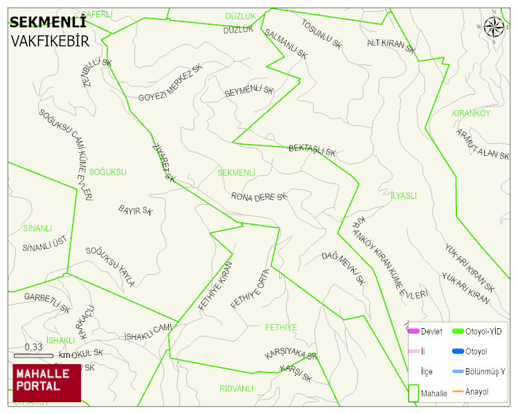 SEKMENLİ Mahallesi Haritası | İnteraktif Köy ve Mahalle Sınırları