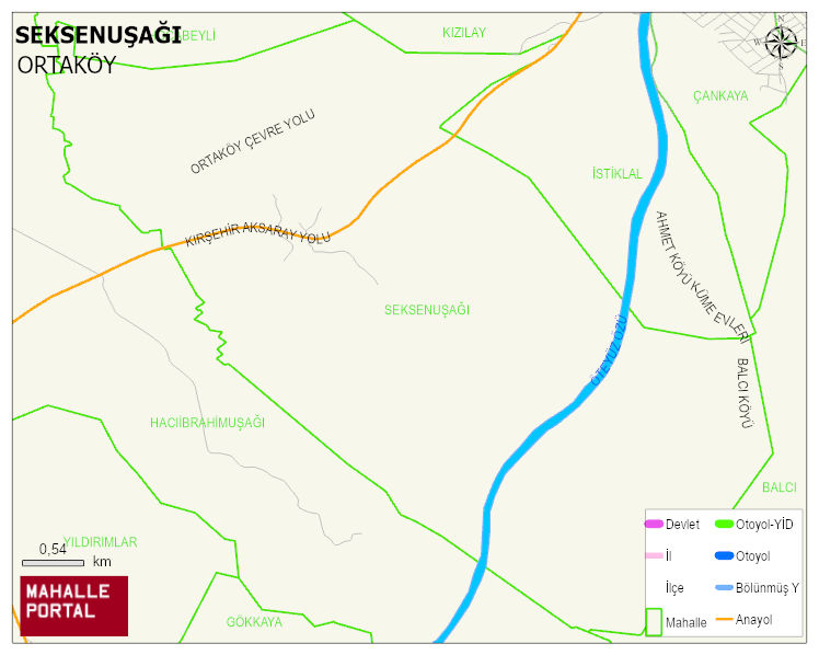SEKSENUŞAĞI Köyü Haritası | Mahalle ve Köy Sınırı