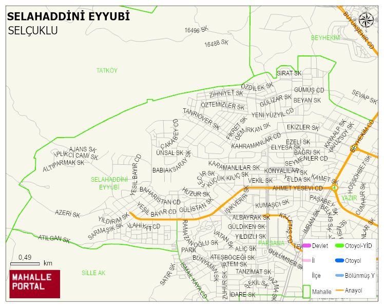SELAHADDİNİ EYYUBİ Mahallesi Haritası | Mahalle ve Köy Sınırı