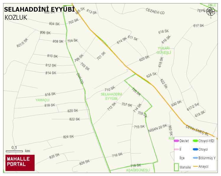 SELAHADDİNİ EYYÜBİ Mahallesi Haritası | Dağlar, Ovalar ve Akarsu Bilgileri