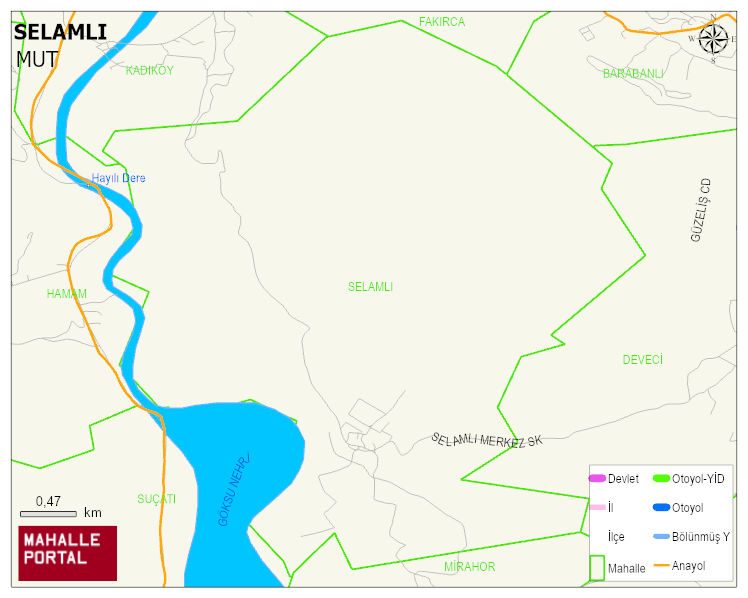 SELAMLI Mahallesi Haritası | Yükselti ve Doğa Özellikleri