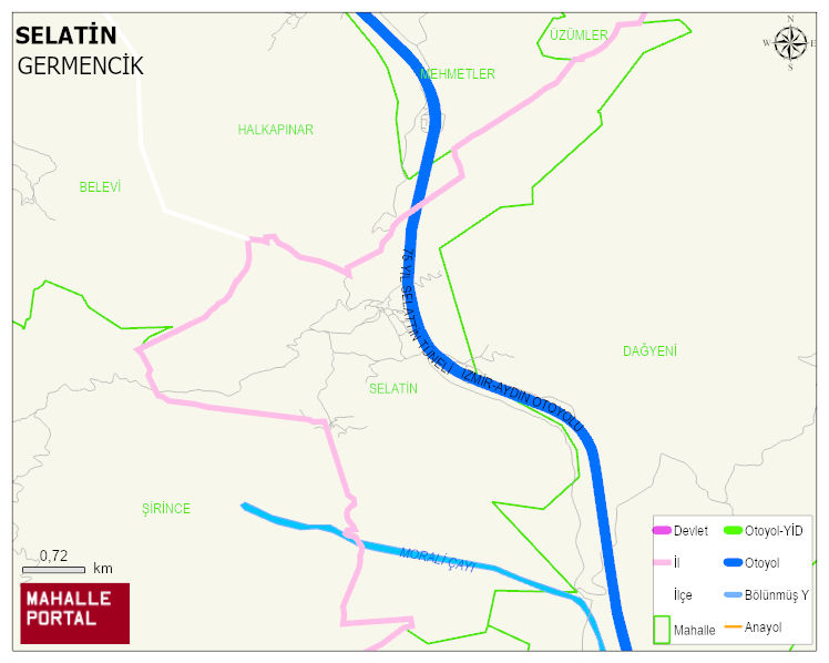 SELATİN Mahallesi Haritası | Mahalle ve Köy Sınırı