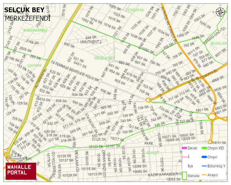 SELÇUK BEY Mahallesi Haritası | Yükselti ve Doğa Özellikleri