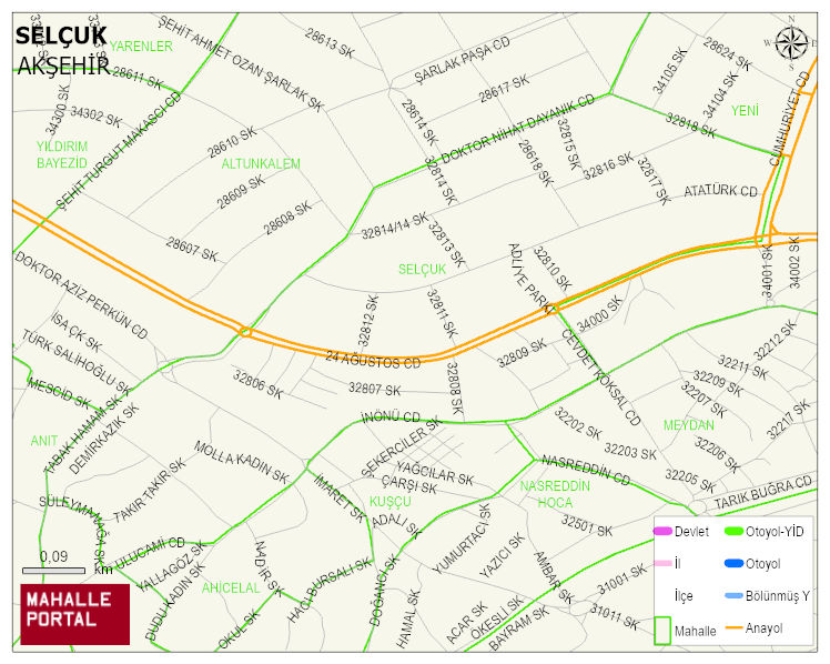 SELÇUK Mahallesi Haritası | Yükselti ve Doğa Özellikleri
