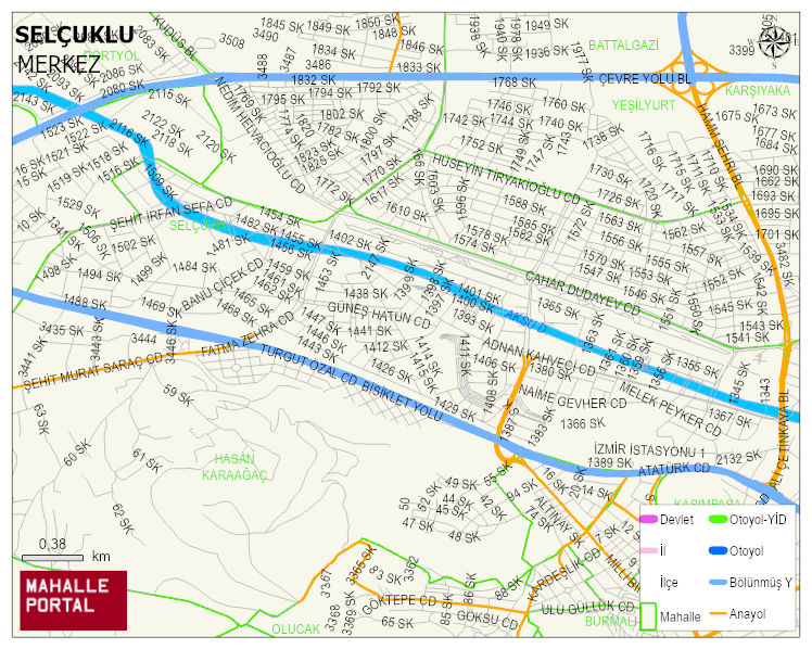 SELÇUKLU Mahallesi Haritası | Dağlar, Ovalar ve Akarsu Bilgileri