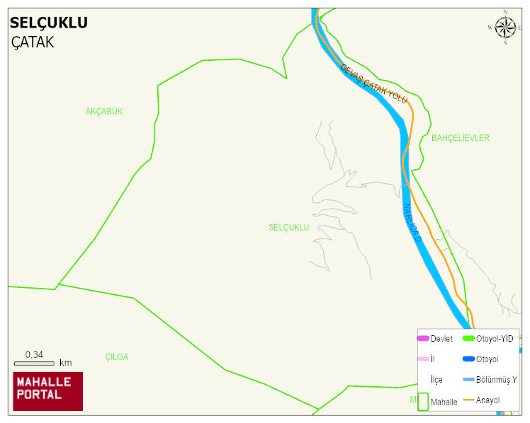 SELÇUKLU Mahallesi Haritası | Dağlar, Ovalar ve Akarsu Bilgileri