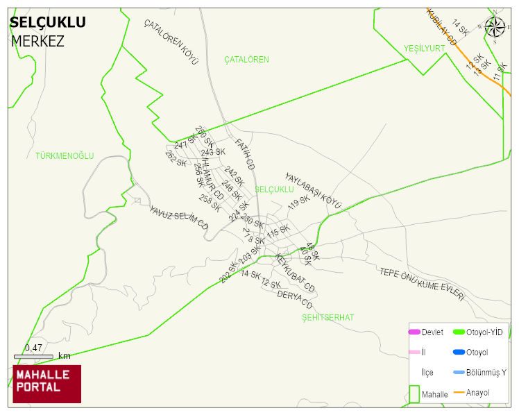 SELÇUKLU Mahallesi Haritası | Mahalle Sokak Haritası