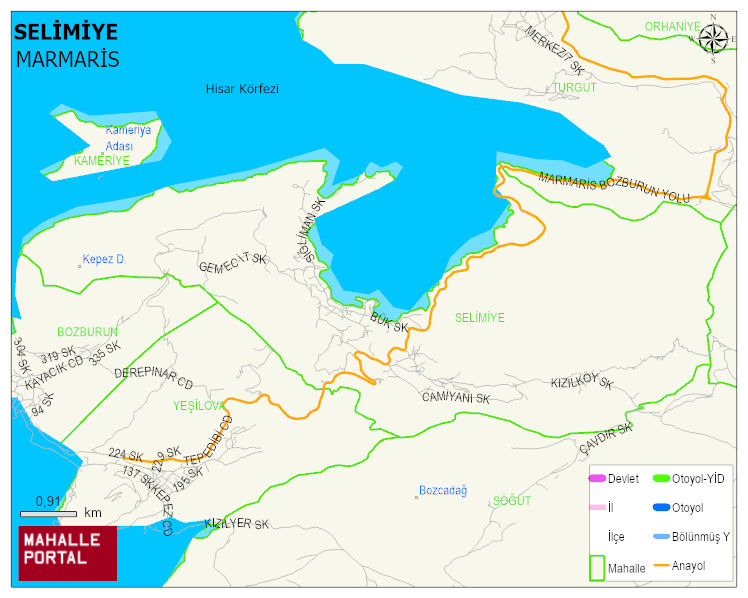 SELİMİYE Mahallesi Haritası | Coğrafi Yapı ve Detaylı Haritası