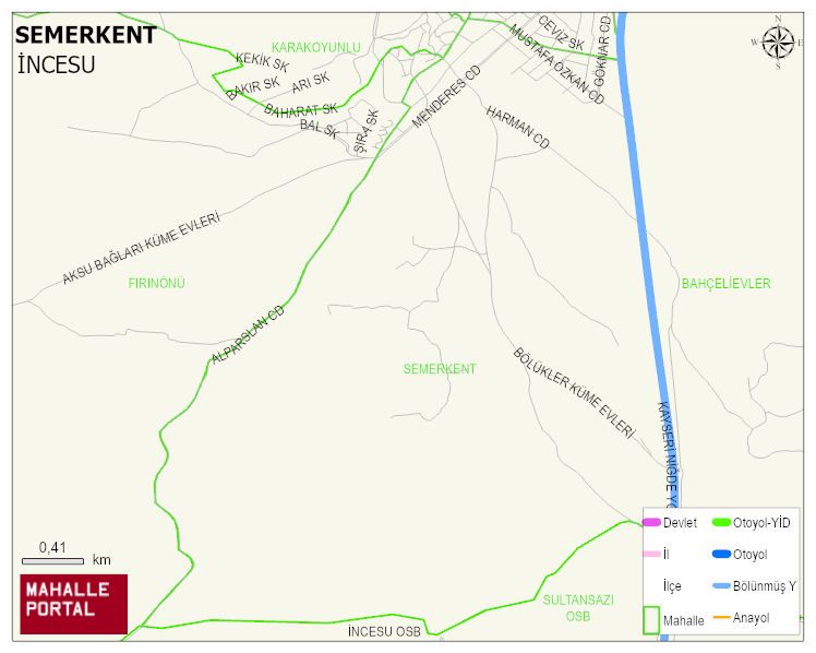 SEMERKENT Mahallesi Haritası | İnteraktif Köy ve Mahalle Sınırları