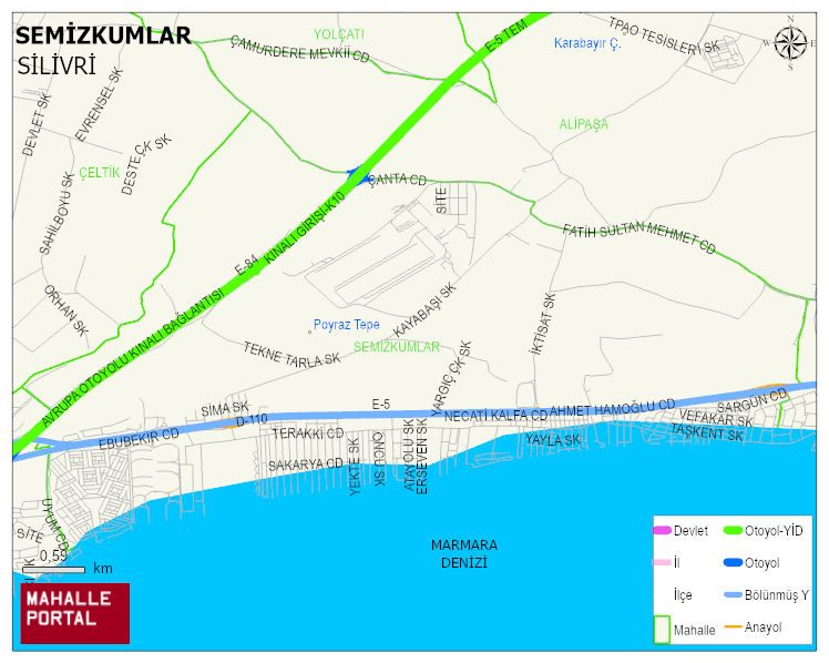 SEMİZKUMLAR Mahallesi Haritası | Dağlar, Ovalar ve Akarsu Bilgileri