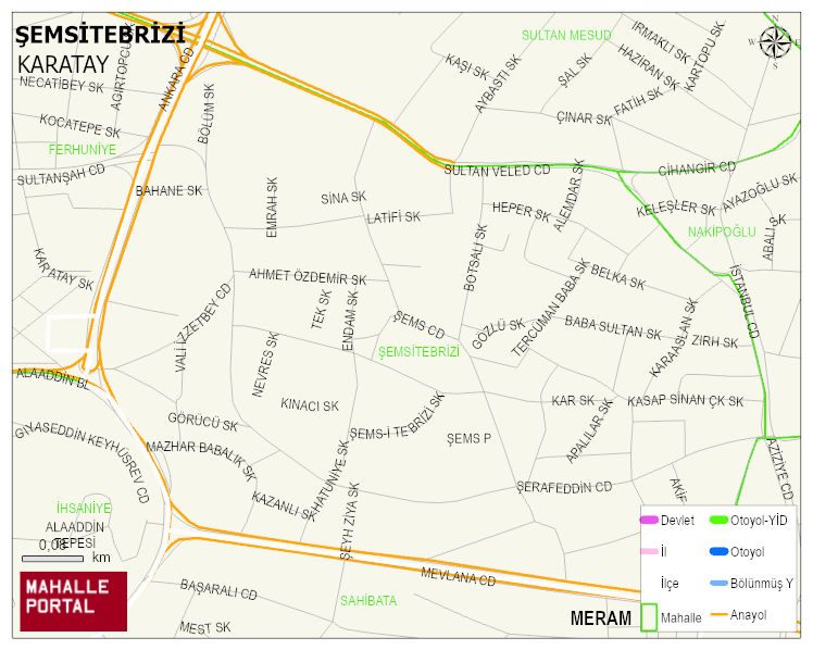 ŞEMSİTEBRİZİ Mahallesi Haritası | İnteraktif Köy ve Mahalle Sınırları