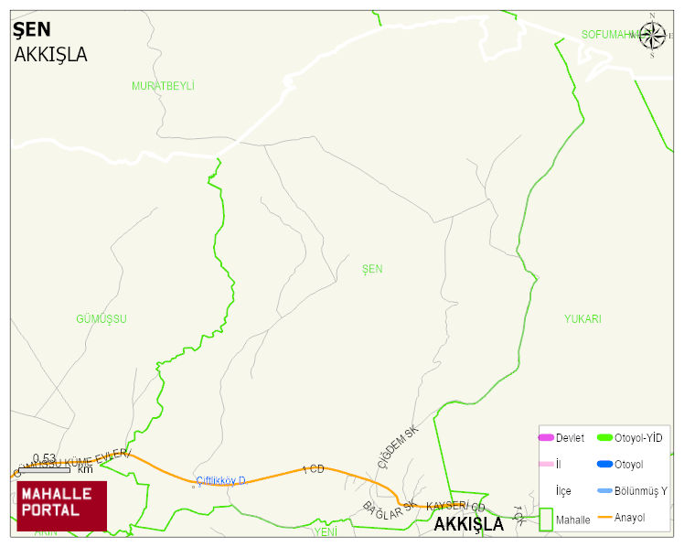 ŞEN Mahallesi Haritası | Detaylı Köy ve Mahalle Görünümü