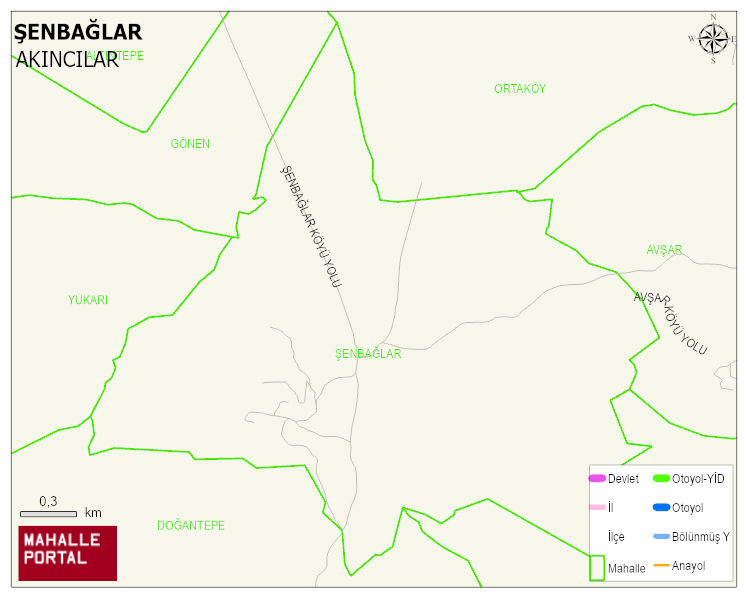 ŞENBAĞLAR Köyü Haritası | Dağlar, Ovalar ve Akarsu Bilgileri