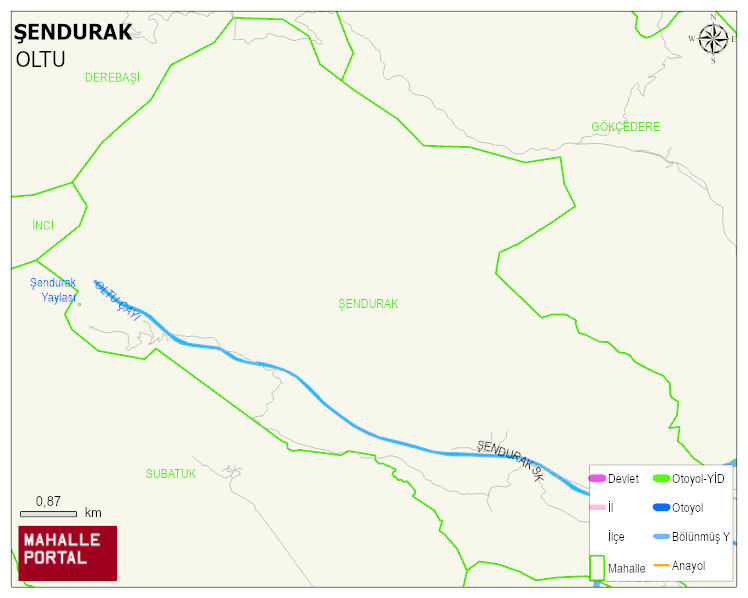 ŞENDURAK Mahallesi Haritası | Mahalle ve Köy Sınırı