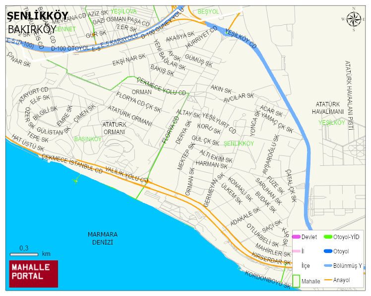 ŞENLİKKÖY Mahallesi Haritası | İnteraktif Köy ve Mahalle Sınırları