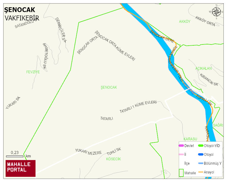ŞENOCAK Mahallesi Haritası | Coğrafi Yapı ve Detaylı Haritası