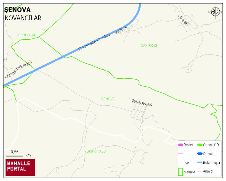 ŞENOVA Köyü Haritası | Sayısal Bölge Görünümü
