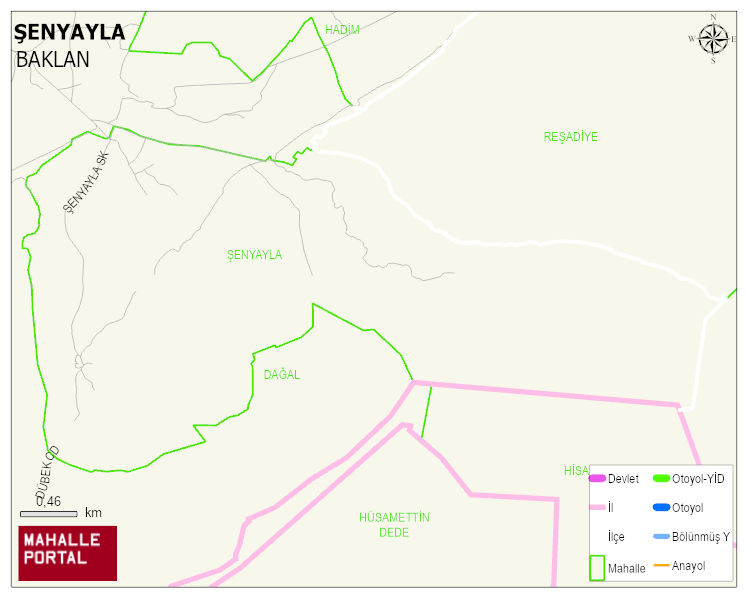 ŞENYAYLA Mahallesi Haritası | Yükselti ve Doğa Özellikleri