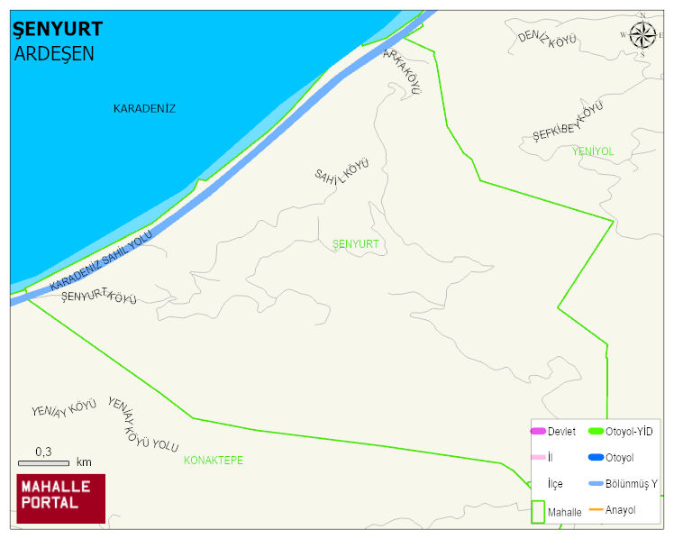 ŞENYURT Köyü Haritası | Detaylı Köy ve Mahalle Görünümü