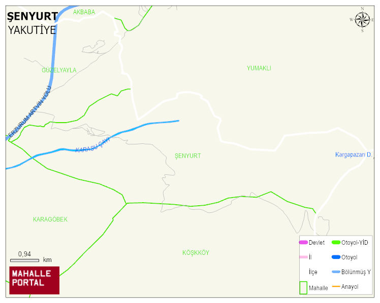 ŞENYURT Mahallesi Haritası | Detaylı Köy ve Mahalle Görünümü