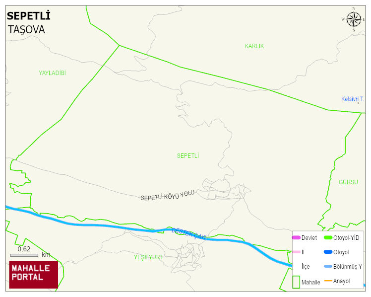 SEPETLİ Köyü Haritası | İnteraktif Köy ve Mahalle Sınırları