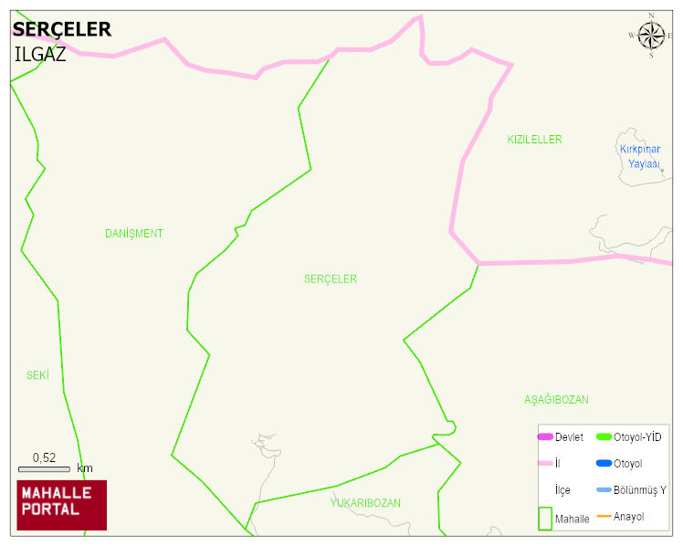 SERÇELER Köyü Haritası | Mahalle Sokak Haritası