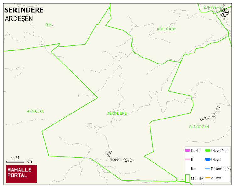 SERİNDERE Köyü Haritası | Mahalle ve Köy Sınırı